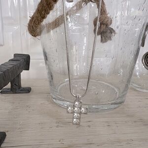 Authentic Swarovski Silver Cross Pendant Necklace
